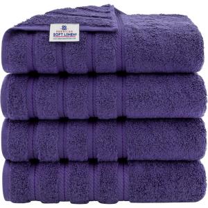 American Soft Linen 21×32 Fluffy Foamed Slip Reducer Bath Rug, Machine Washable Area Bath Mat Rugs for Bathroom, Navy Blue(Violet Purple)