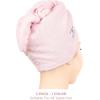 American Soft Linen 100% Cotton Hair Towels for Women, Head Towel Cap, Cotton Hair Turban Towel Wrap for Long Curly Anti Frizz Hair, Soft and Absorbent Cotton Hair Towels 2 Pack, Navy Blue(Pink)