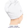 American Soft Linen 100% Cotton Hair Towels for Women, Head Towel Cap, Cotton Hair Turban Towel Wrap for Long Curly Anti Frizz Hair, Soft and Absorbent Cotton Hair Towels 2 Pack, Navy Blue(White)
