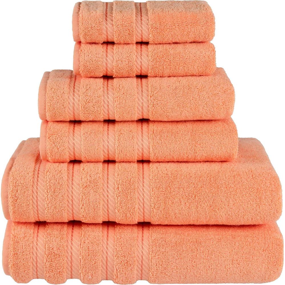 imageAmerican Soft Linen 100 Carde Cotton 6 Piece Towel Set 590 GSM Heavy Weight Soft Absorbent Turkish Towels for Bathroom Smoke GreyMalibu
