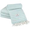 American Soft Linen 100% Cotton Turkish Peshtemal Beach Towels, 35″x60″ Size 4 Pack Swim Towels for Beach and Pool Towels, Sky Blue(Turquoise)