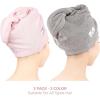 American Soft Linen 100% Cotton Hair Towels for Women, Head Towel Cap, Cotton Hair Turban Towel Wrap for Long Curly Anti Frizz Hair, Soft and Absorbent Cotton Hair Towels 2 Pack, Beige(Pink – Light Grey)