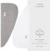 American Soft Linen 100% Cotton Hair Towels for Women, Head Towel Cap, Cotton Hair Turban Towel Wrap for Long Curly Anti Frizz Hair, Soft and Absorbent Cotton Hair Towels 2 Pack, Beige(Light Grey – White)