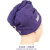 American Soft Linen 100% Cotton Hair Towels for Women, Head Towel Cap, Cotton Hair Turban Towel Wrap for Long Curly Anti Frizz Hair, Soft and Absorbent Cotton Hair Towels 2 Pack, Beige(Purple)