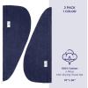 American Soft Linen 100% Cotton Hair Towels for Women, Head Towel Cap, Cotton Hair Turban Towel Wrap for Long Curly Anti Frizz Hair, Soft and Absorbent Cotton Hair Towels 2 Pack, Beige(Navy Blue)