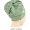 American Soft Linen 100% Cotton Hair Towels for Women, Head Towel Cap, Cotton Hair Turban Towel Wrap for Long Curly Anti Frizz Hair, Soft and Absorbent Cotton Hair Towels 2 Pack, Beige(Sage)