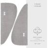 American Soft Linen 100% Cotton Hair Towels for Women, Head Towel Cap, Cotton Hair Turban Towel Wrap for Long Curly Anti Frizz Hair, Soft and Absorbent Cotton Hair Towels 2 Pack, Beige(Light Grey)