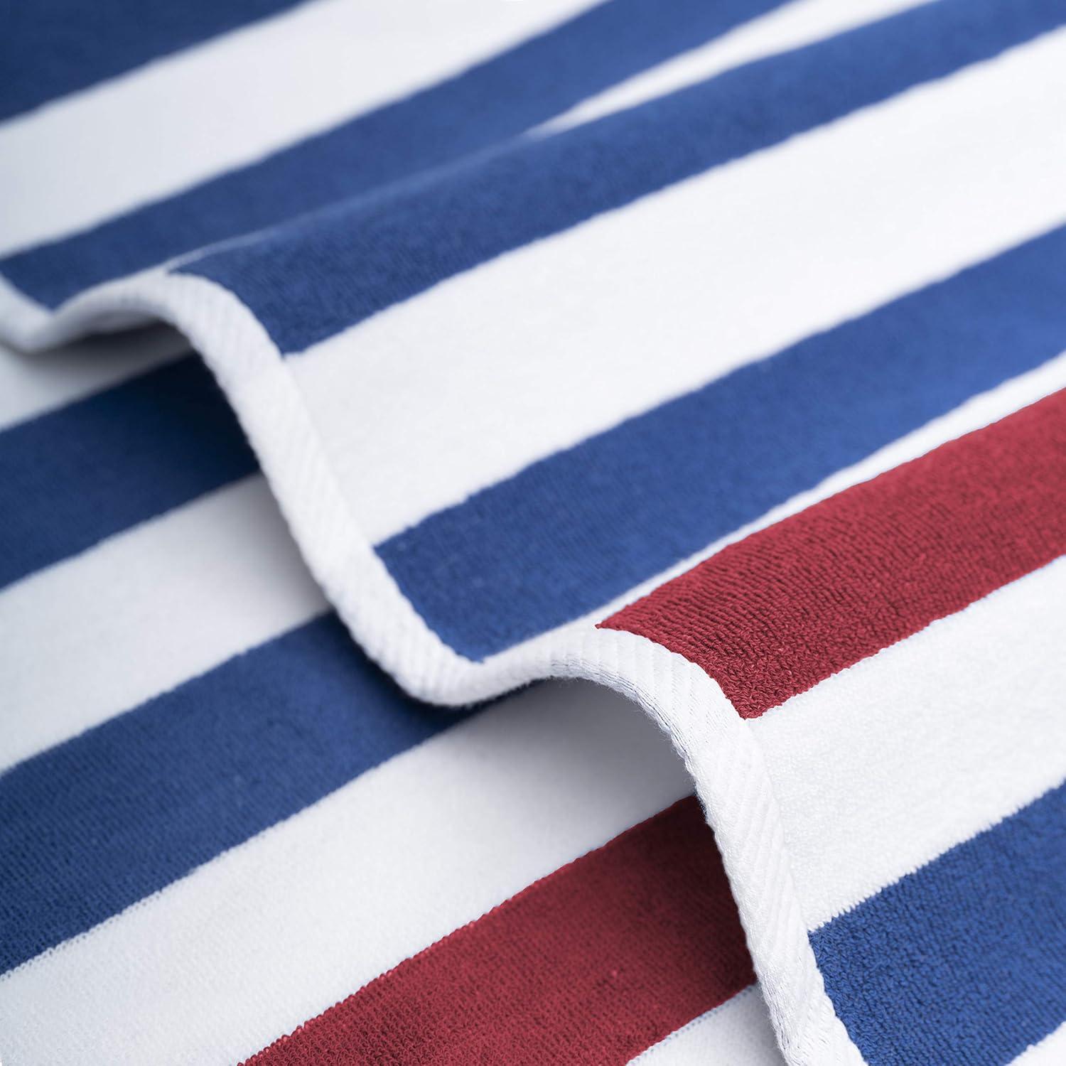imageAmerican Soft Linen Cabana Striped Beach Towels 30x60 inch 4 Piece Oversize Pool Towels Quick Drying Sand Free Swim Towels GrayNavy Bluebordeaux