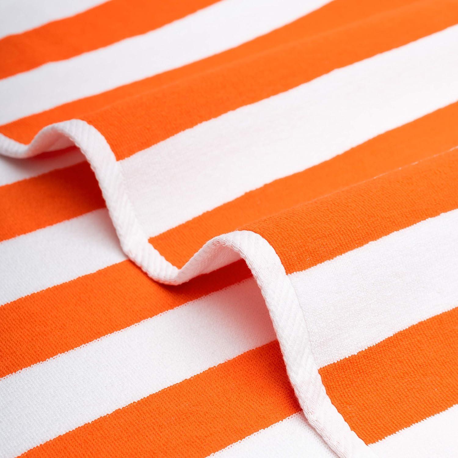 imageAmerican Soft Linen Cabana Striped Beach Towels 30x60 inch 4 Piece Oversize Pool Towels Quick Drying Sand Free Swim Towels GrayOrange
