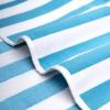 American Soft Linen Cabana Striped Beach Towels, 30×60 inch 4 Piece Oversize Pool Towels, Quick Drying Sand Free Swim Towels, Rockridge Grey(Turquoise Blue)