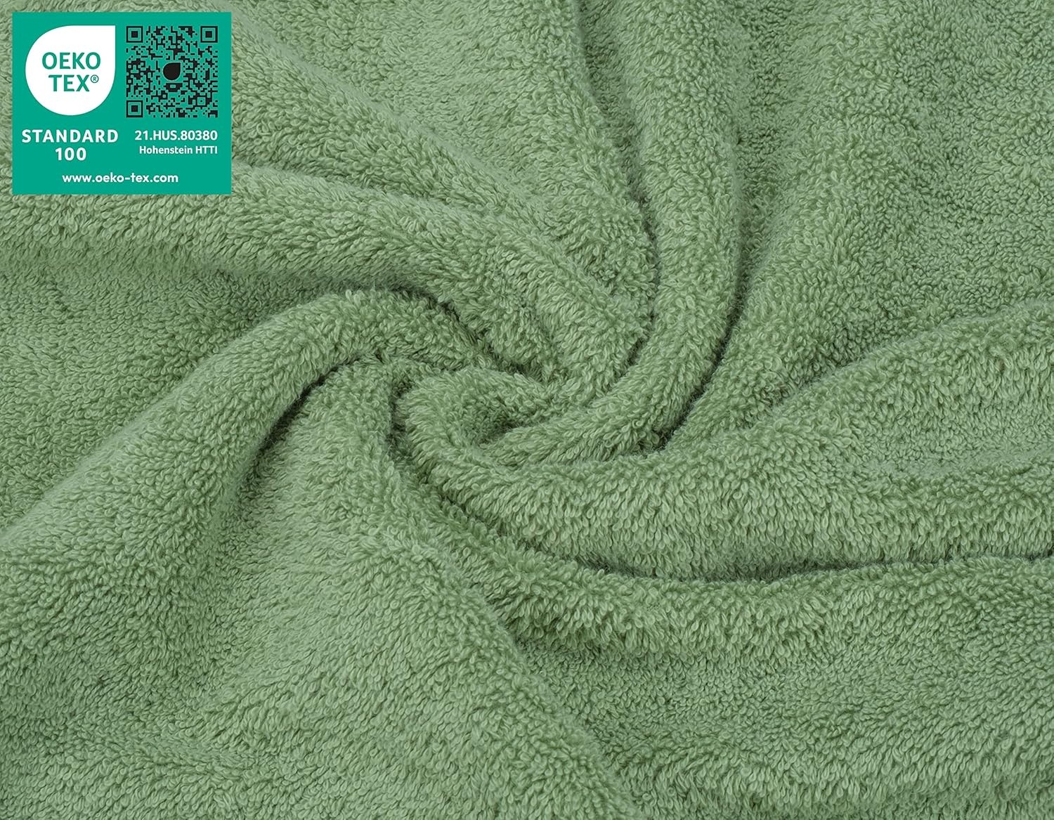 image:imageAmerican Soft Linen 100 Cotton Luxury Turkish Towels 4 PC Hand Towel Set Soft Absorbent Quick Dry OEKO Tex Standard 100 Certificated Durable Machine Washable Breathable Premium Hotel QualitySage Green