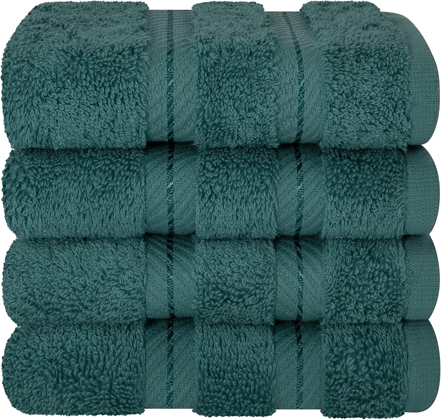 image:imageAmerican Soft Linen 100 Cotton Luxury Turkish Towels 4 PC Hand Towel Set Soft Absorbent Quick Dry OEKO Tex Standard 100 Certificated Durable Machine Washable Breathable Premium Hotel QualityTeal