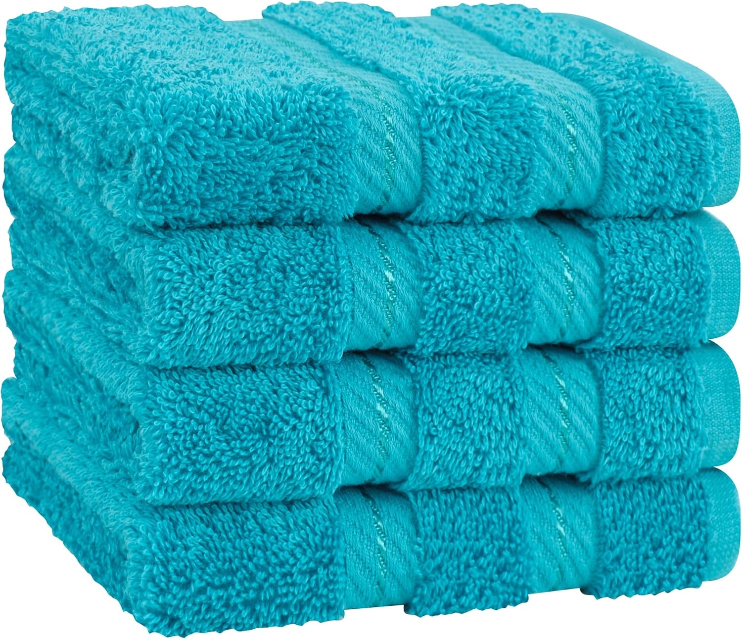 image:imageAmerican Soft Linen 100 Cotton Luxury Turkish Towels 4 PC Hand Towel Set Soft Absorbent Quick Dry OEKO Tex Standard 100 Certificated Durable Machine Washable Breathable Premium Hotel QualityAqua Blue