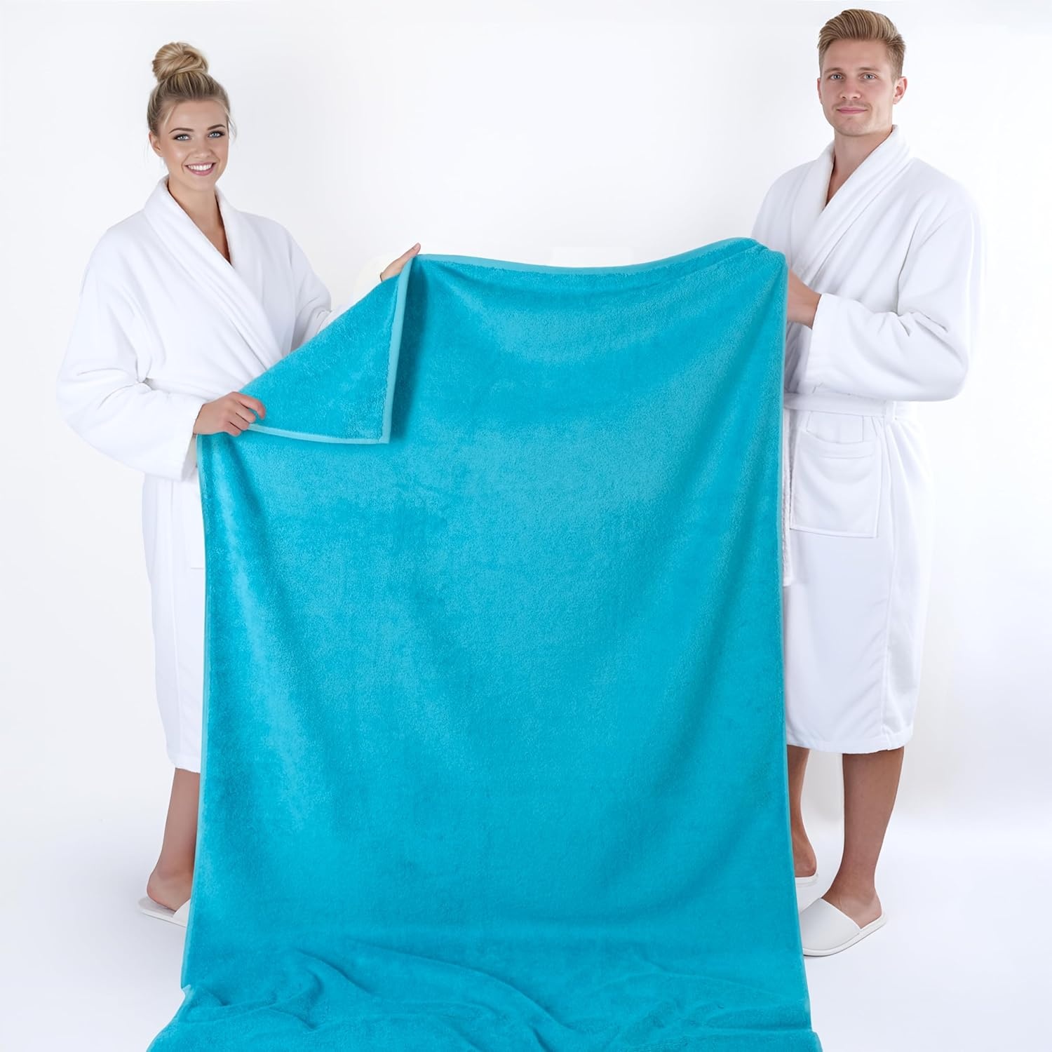 image:imageAmerican Soft Linen 100 Cotton Luxury Turkish Towels 4 PC Hand Towel Set Soft Absorbent Quick Dry OEKO Tex Standard 100 Certificated Durable Machine Washable Breathable Premium Hotel QualityAqua Blue