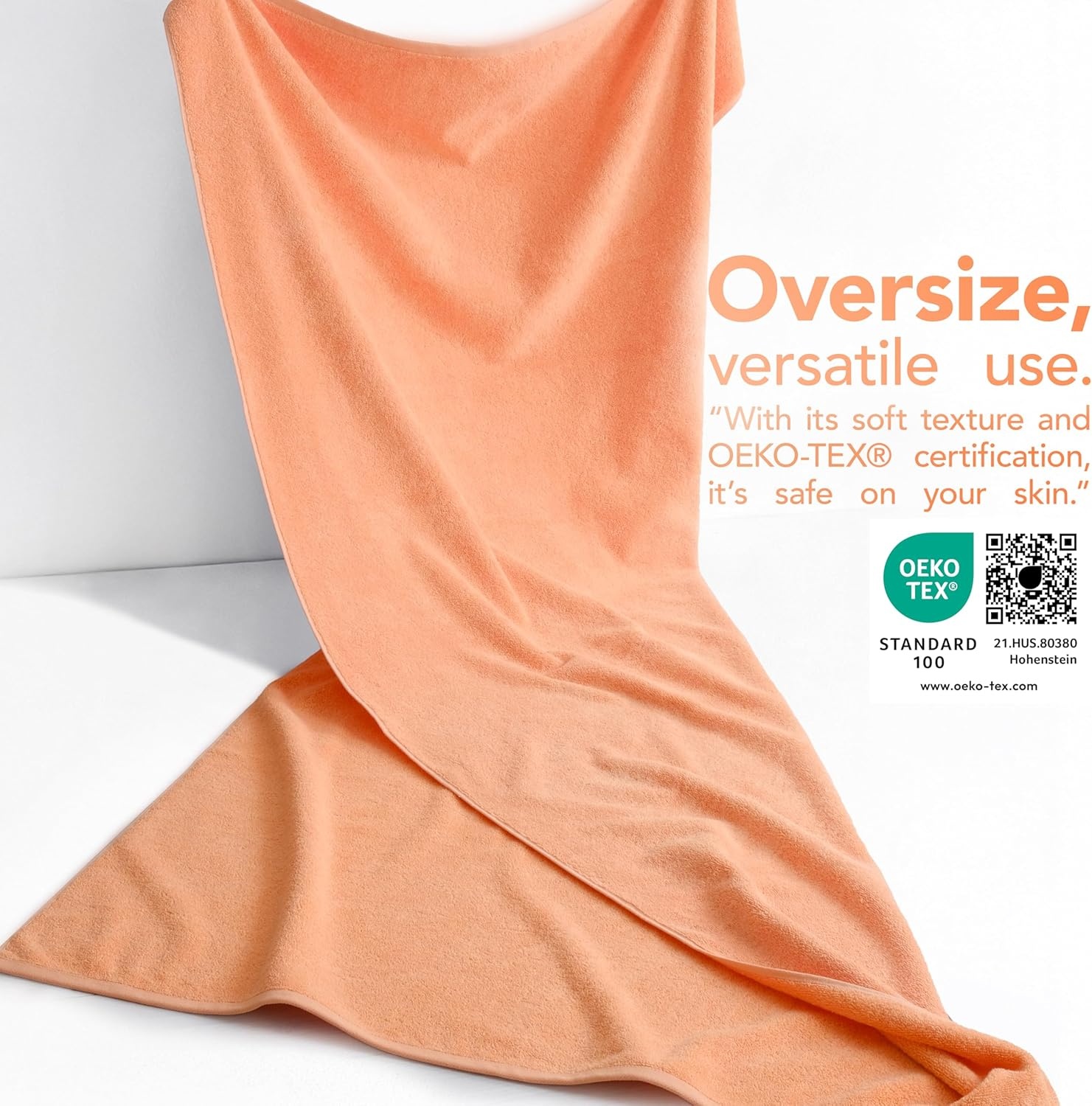image:imageAmerican Soft Linen 100 Cotton Luxury Turkish Towels 4 PC Hand Towel Set Soft Absorbent Quick Dry OEKO Tex Standard 100 Certificated Durable Machine Washable Breathable Premium Hotel QualityMalibu Peach