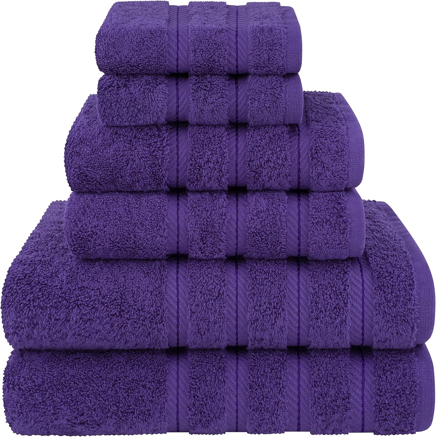 image:imageAmerican Soft Linen 100 Cotton Luxury Turkish Towels 4 PC Hand Towel Set Soft Absorbent Quick Dry OEKO Tex Standard 100 Certificated Durable Machine Washable Breathable Premium Hotel QualityViolet Purple