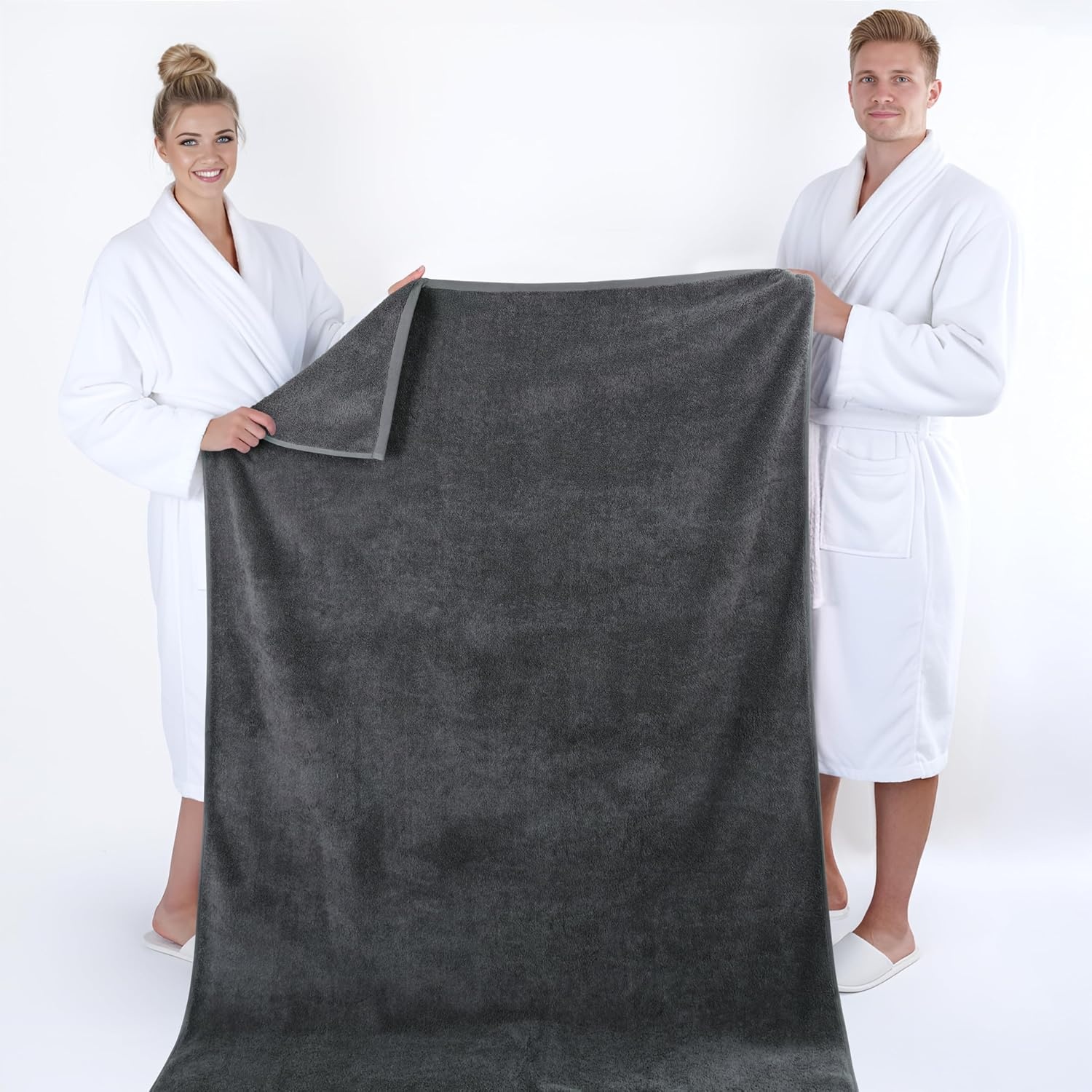 image:imageAmerican Soft Linen 100 Cotton Luxury Turkish Towels 4 PC Hand Towel Set Soft Absorbent Quick Dry OEKO Tex Standard 100 Certificated Durable Machine Washable Breathable Premium Hotel QualityDark Gray