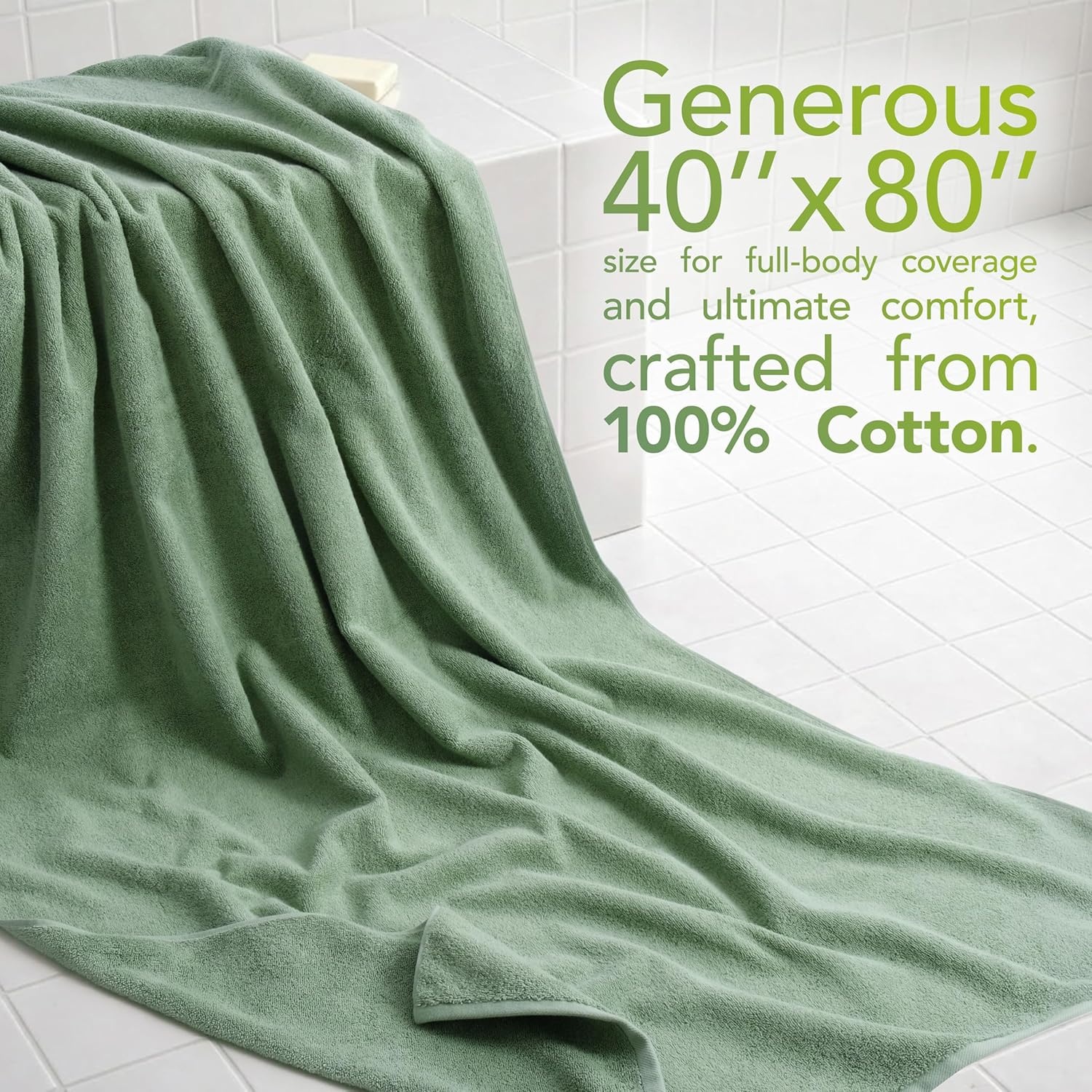 image:imageAmerican Soft Linen 100 Cotton Luxury Turkish Towels 4 PC Hand Towel Set Soft Absorbent Quick Dry OEKO Tex Standard 100 Certificated Durable Machine Washable Breathable Premium Hotel QualitySage Green
