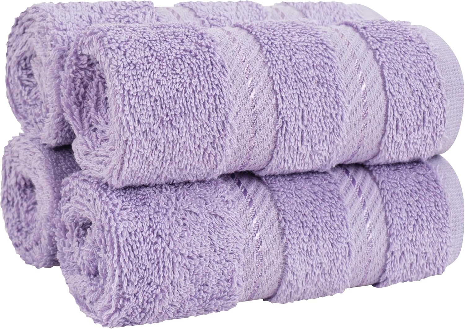 image:imageAmerican Soft Linen 100 Cotton Luxury Turkish Towels 4 PC Hand Towel Set Soft Absorbent Quick Dry OEKO Tex Standard 100 Certificated Durable Machine Washable Breathable Premium Hotel QualityLilac