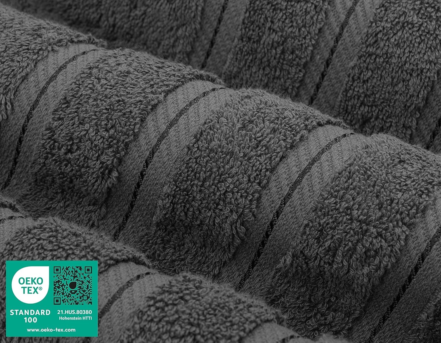 image:imageAmerican Soft Linen 100 Cotton Luxury Turkish Towels 4 PC Hand Towel Set Soft Absorbent Quick Dry OEKO Tex Standard 100 Certificated Durable Machine Washable Breathable Premium Hotel QualityDark Gray