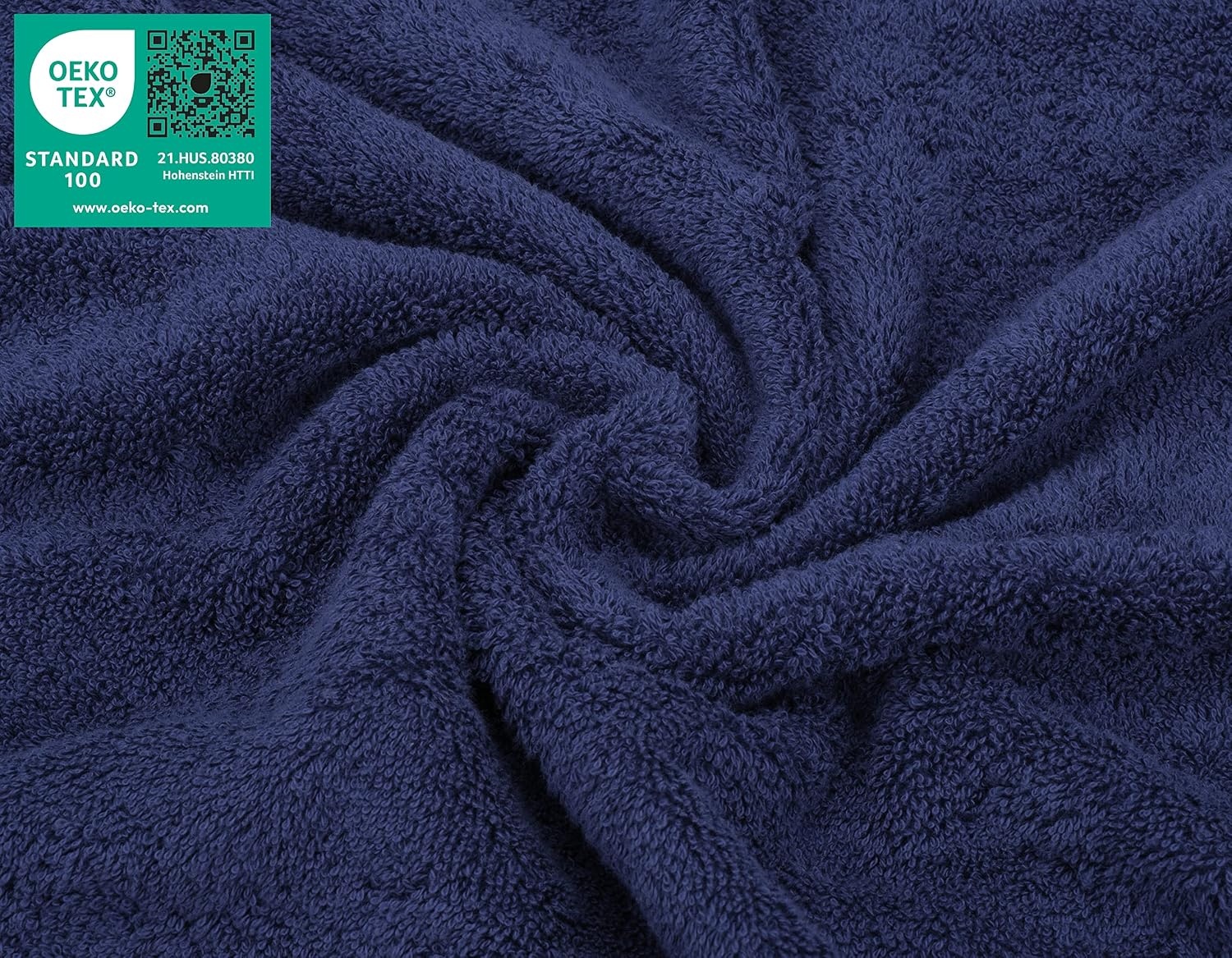 image:imageAmerican Soft Linen 100 Cotton Luxury Turkish Towels 4 PC Hand Towel Set Soft Absorbent Quick Dry OEKO Tex Standard 100 Certificated Durable Machine Washable Breathable Premium Hotel QualityNavy Blue