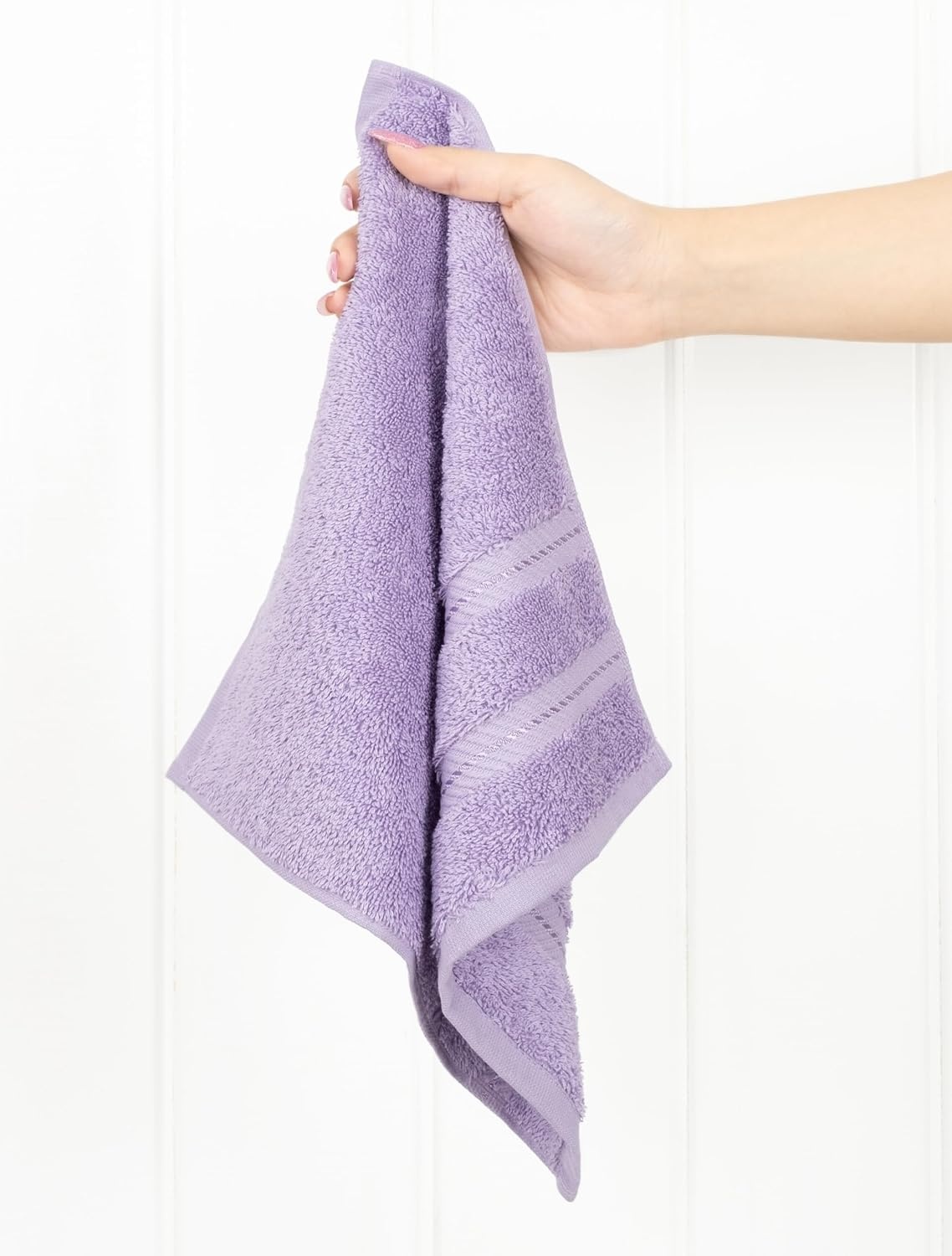 image:imageAmerican Soft Linen 100 Cotton Luxury Turkish Towels 4 PC Hand Towel Set Soft Absorbent Quick Dry OEKO Tex Standard 100 Certificated Durable Machine Washable Breathable Premium Hotel QualityLilac