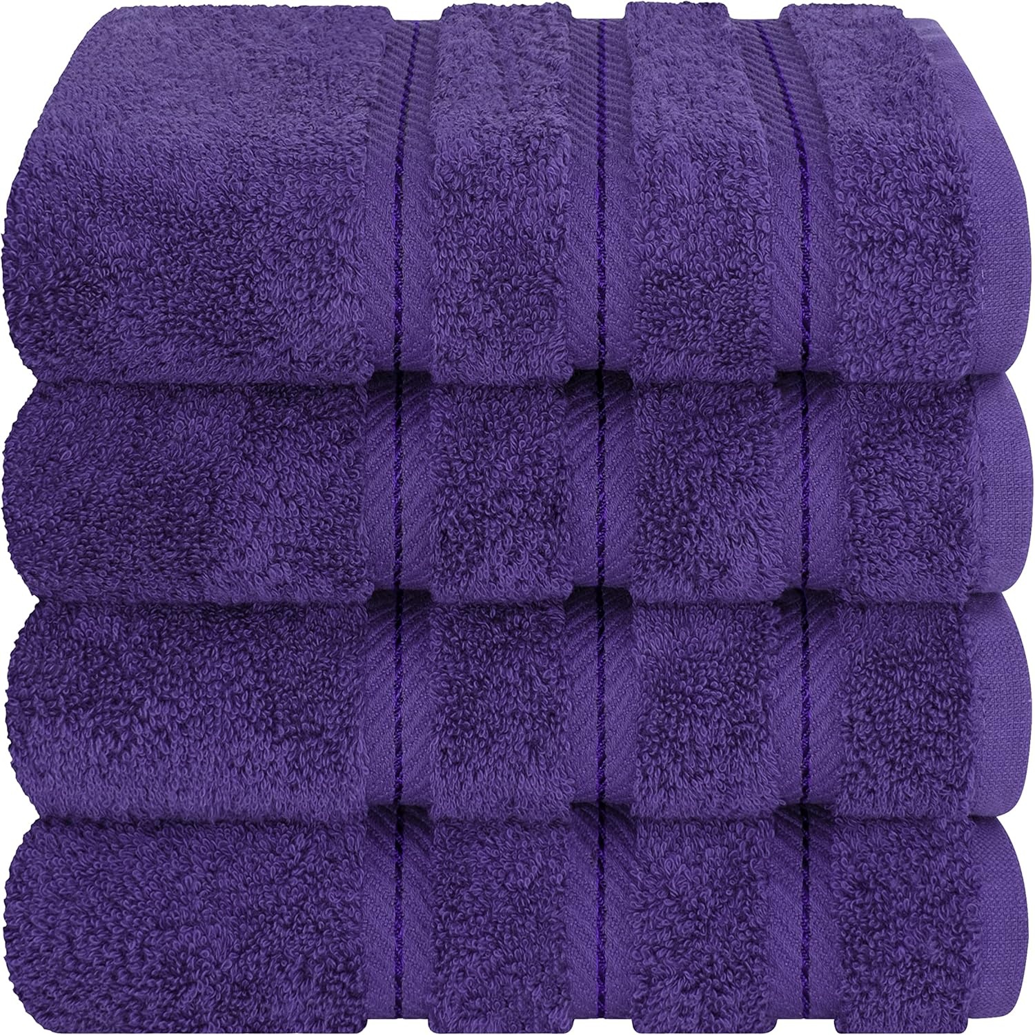 image:imageAmerican Soft Linen 100 Cotton Luxury Turkish Towels 4 PC Hand Towel Set Soft Absorbent Quick Dry OEKO Tex Standard 100 Certificated Durable Machine Washable Breathable Premium Hotel QualityViolet Purple