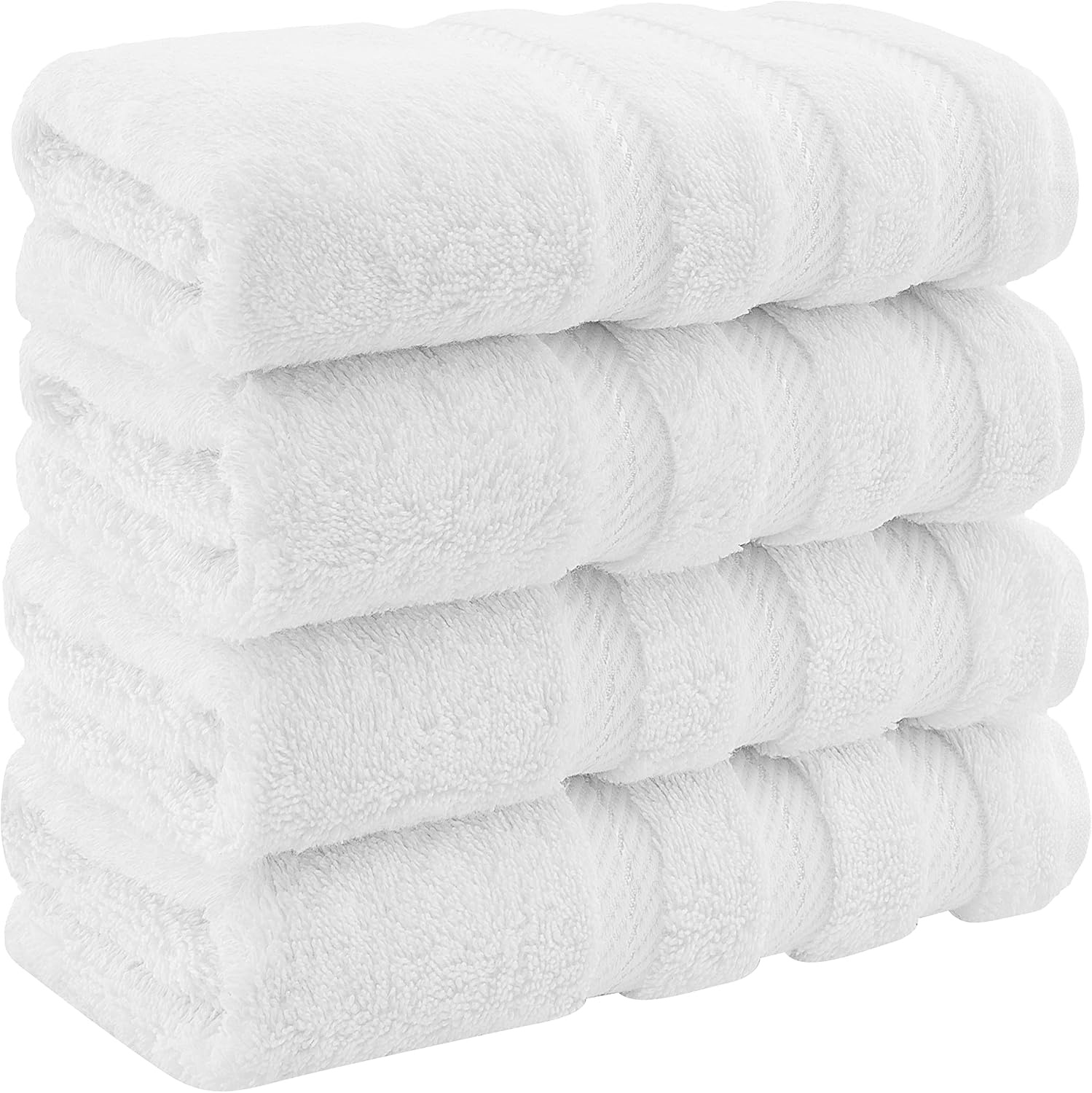 image:imageAmerican Soft Linen 100 Cotton Luxury Turkish Towels 4 PC Hand Towel Set Soft Absorbent Quick Dry OEKO Tex Standard 100 Certificated Durable Machine Washable Breathable Premium Hotel QualityBright White