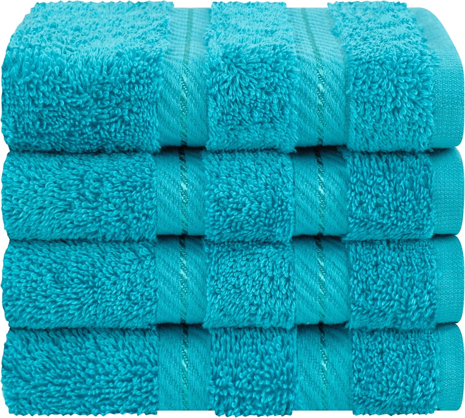 image:imageAmerican Soft Linen 100 Cotton Luxury Turkish Towels 4 PC Hand Towel Set Soft Absorbent Quick Dry OEKO Tex Standard 100 Certificated Durable Machine Washable Breathable Premium Hotel QualityAqua Blue