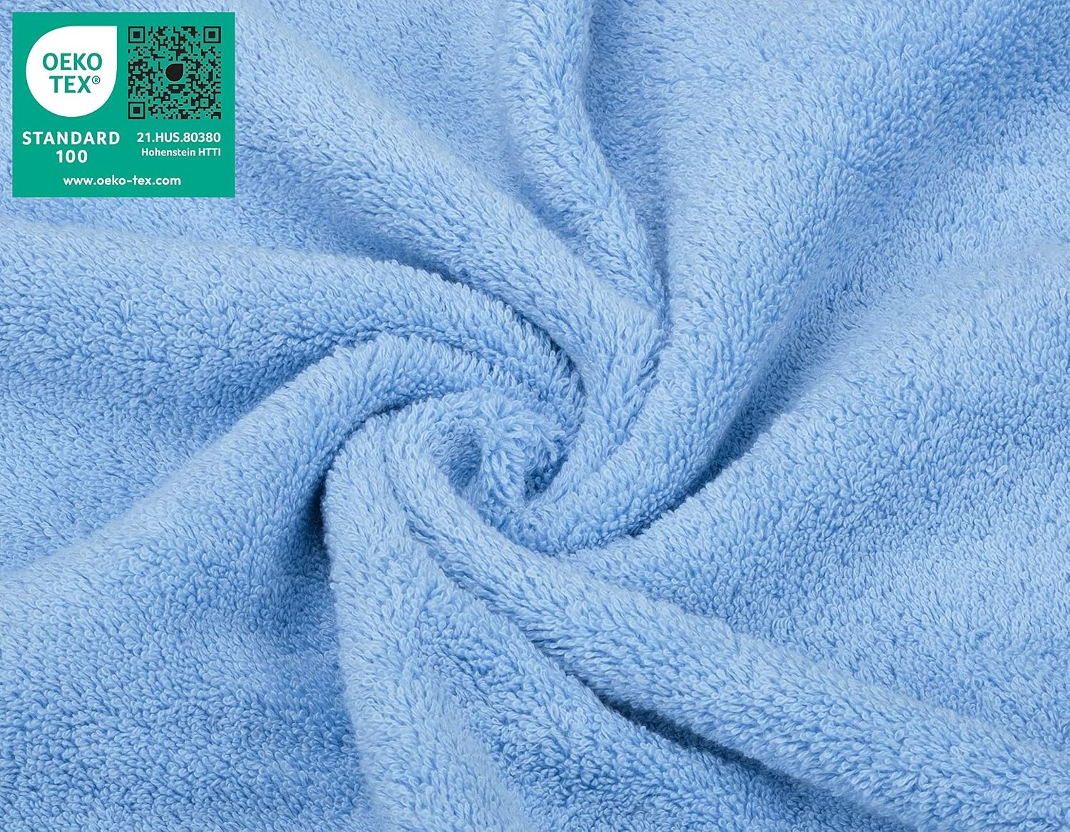 image:imageAmerican Soft Linen 100 Cotton Luxury Turkish Towels 4 PC Hand Towel Set Soft Absorbent Quick Dry OEKO Tex Standard 100 Certificated Durable Machine Washable Breathable Premium Hotel QualitySky Blue