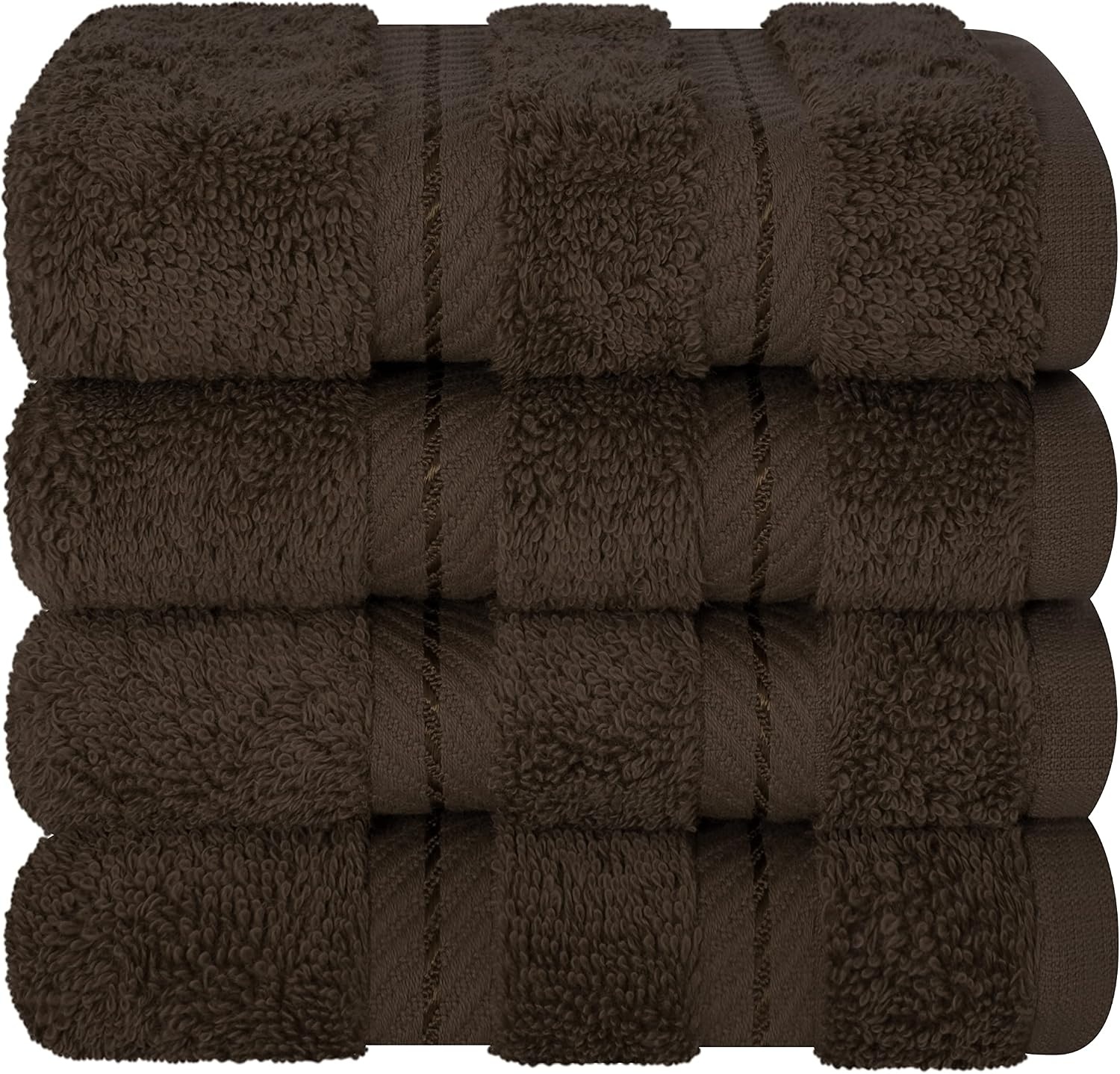 image:imageAmerican Soft Linen 100 Cotton Luxury Turkish Towels 4 PC Hand Towel Set Soft Absorbent Quick Dry OEKO Tex Standard 100 Certificated Durable Machine Washable Breathable Premium Hotel QualityChocolate Brown