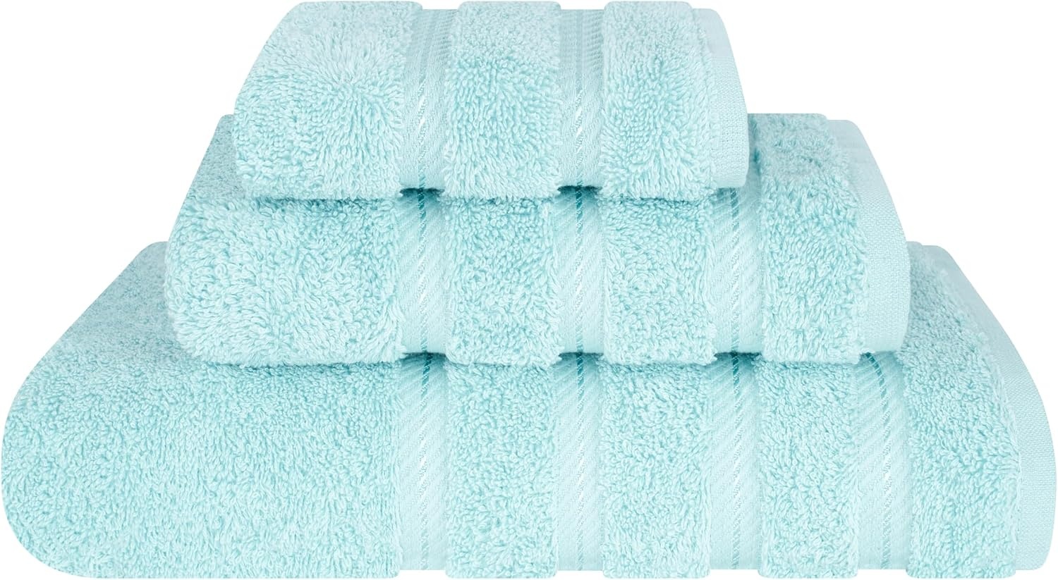 image:imageAmerican Soft Linen 100 Cotton Luxury Turkish Towels 4 PC Hand Towel Set Soft Absorbent Quick Dry OEKO Tex Standard 100 Certificated Durable Machine Washable Breathable Premium Hotel QualityDuck Egg Blue