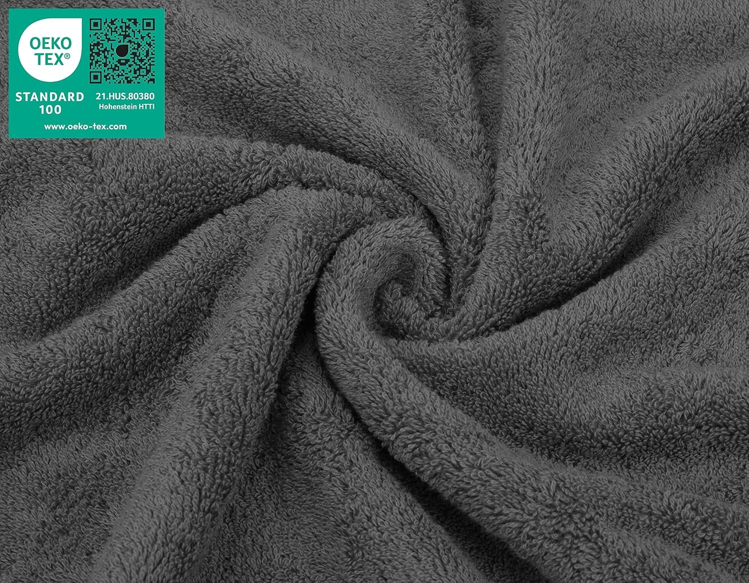 image:imageAmerican Soft Linen 100 Cotton Luxury Turkish Towels 4 PC Hand Towel Set Soft Absorbent Quick Dry OEKO Tex Standard 100 Certificated Durable Machine Washable Breathable Premium Hotel QualityDark Gray