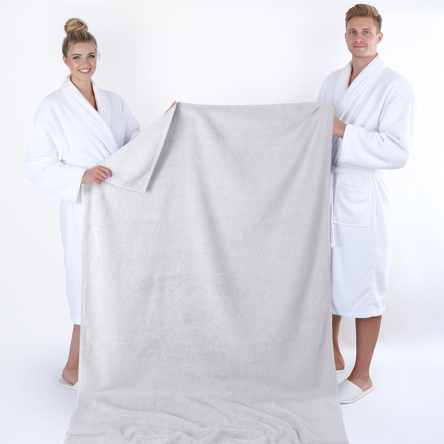 image:imageAmerican Soft Linen 100 Cotton Luxury Turkish Towels 4 PC Hand Towel Set Soft Absorbent Quick Dry OEKO Tex Standard 100 Certificated Durable Machine Washable Breathable Premium Hotel QualitySilver Gray