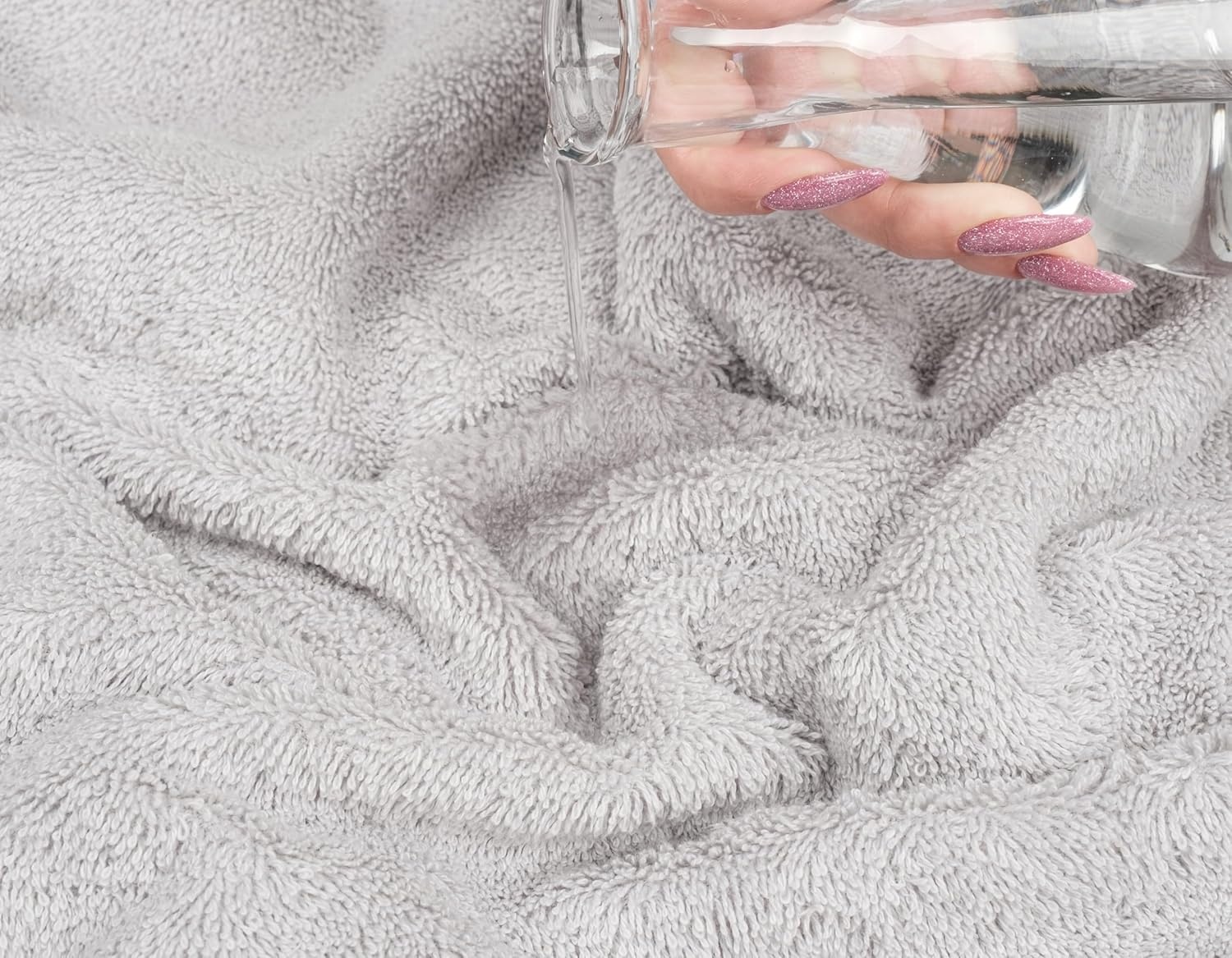 image:imageAmerican Soft Linen 100 Cotton Luxury Turkish Towels 4 PC Hand Towel Set Soft Absorbent Quick Dry OEKO Tex Standard 100 Certificated Durable Machine Washable Breathable Premium Hotel QualitySilver Gray