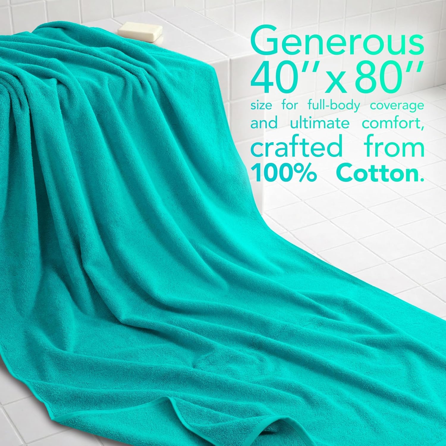 image:imageAmerican Soft Linen 100 Cotton Luxury Turkish Towels 4 PC Hand Towel Set Soft Absorbent Quick Dry OEKO Tex Standard 100 Certificated Durable Machine Washable Breathable Premium Hotel QualityTurquoise Blue