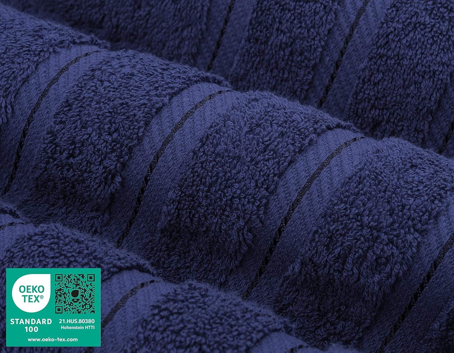 image:imageAmerican Soft Linen 100 Cotton Luxury Turkish Towels 4 PC Hand Towel Set Soft Absorbent Quick Dry OEKO Tex Standard 100 Certificated Durable Machine Washable Breathable Premium Hotel QualityNavy Blue