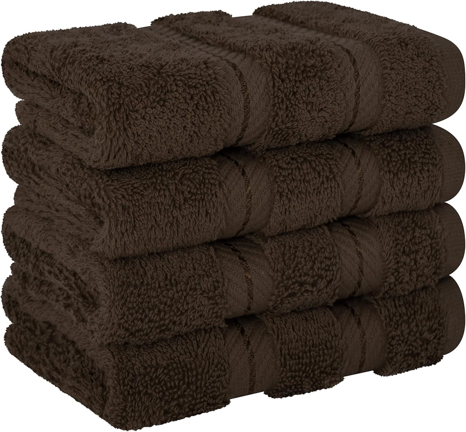 image:imageAmerican Soft Linen 100 Cotton Luxury Turkish Towels 4 PC Hand Towel Set Soft Absorbent Quick Dry OEKO Tex Standard 100 Certificated Durable Machine Washable Breathable Premium Hotel QualityChocolate Brown
