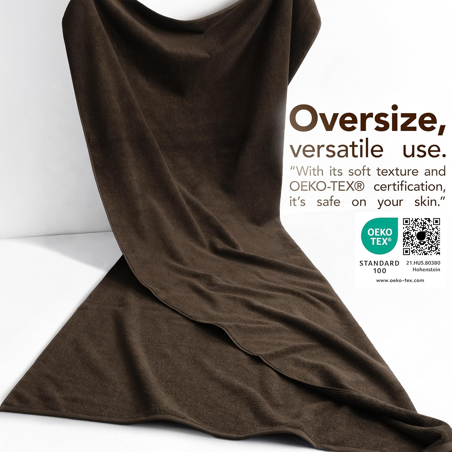 image:imageAmerican Soft Linen 100 Cotton Luxury Turkish Towels 4 PC Hand Towel Set Soft Absorbent Quick Dry OEKO Tex Standard 100 Certificated Durable Machine Washable Breathable Premium Hotel QualityChocolate Brown