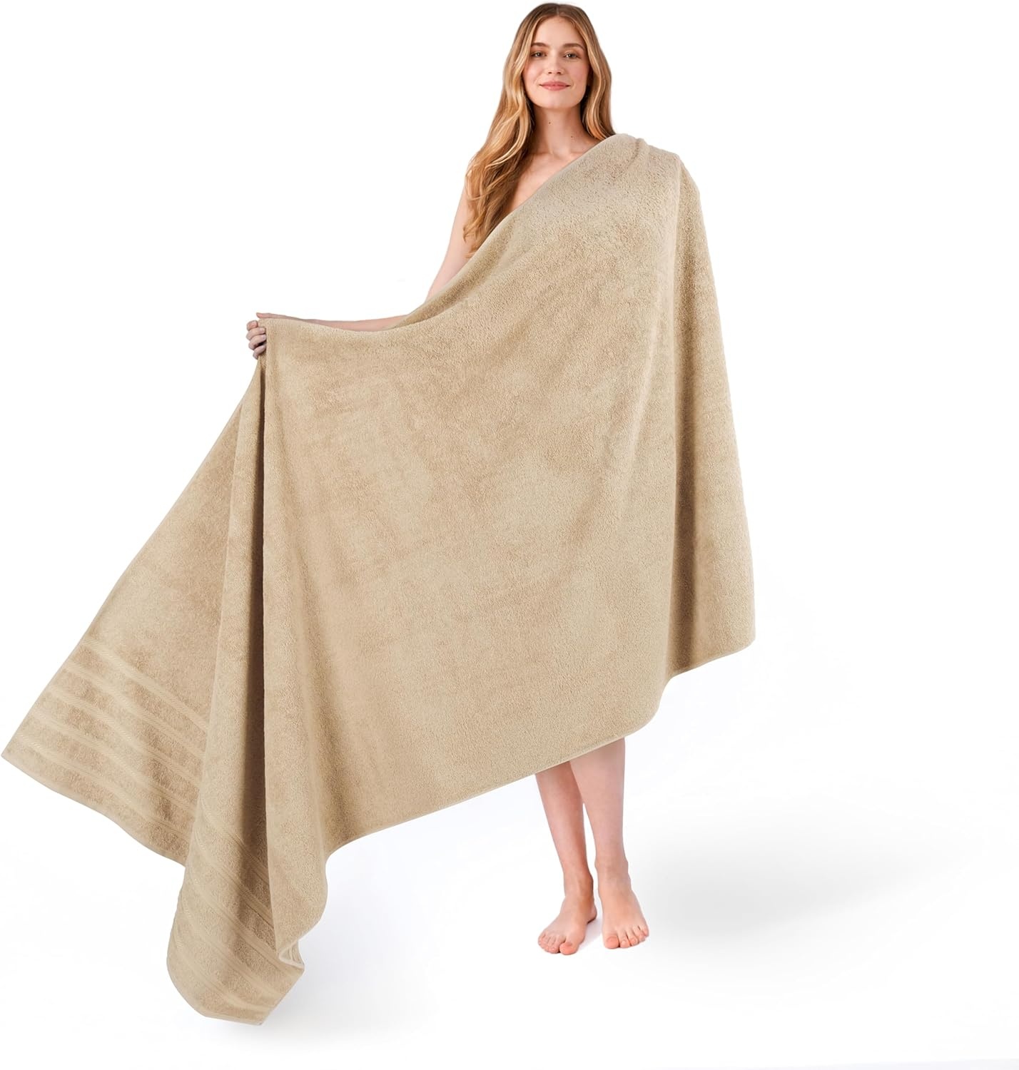 image:imageAmerican Soft Linen 100 Cotton Luxury Turkish Towels 4 PC Hand Towel Set Soft Absorbent Quick Dry OEKO Tex Standard 100 Certificated Durable Machine Washable Breathable Premium Hotel QualityBeige