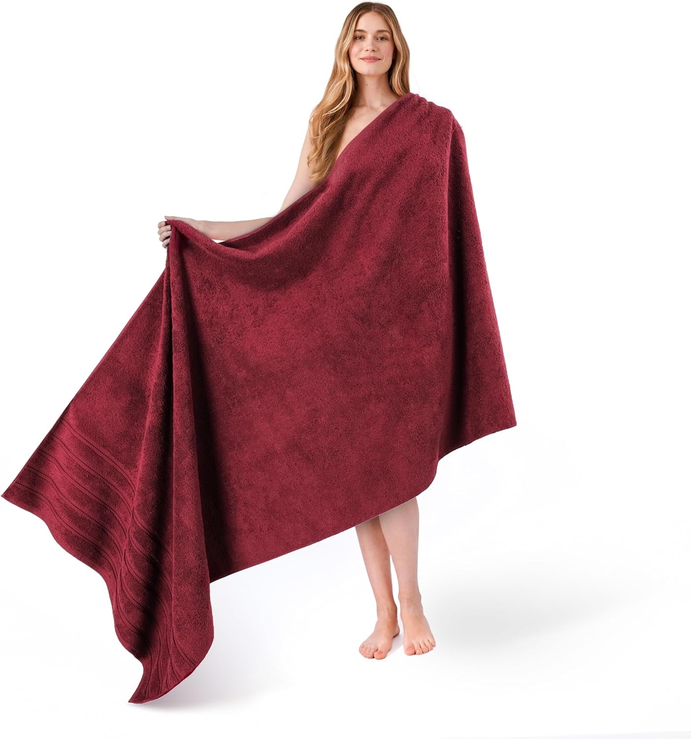 image:imageAmerican Soft Linen 100 Cotton Luxury Turkish Towels 4 PC Hand Towel Set Soft Absorbent Quick Dry OEKO Tex Standard 100 Certificated Durable Machine Washable Breathable Premium Hotel QualityBordeaux Red