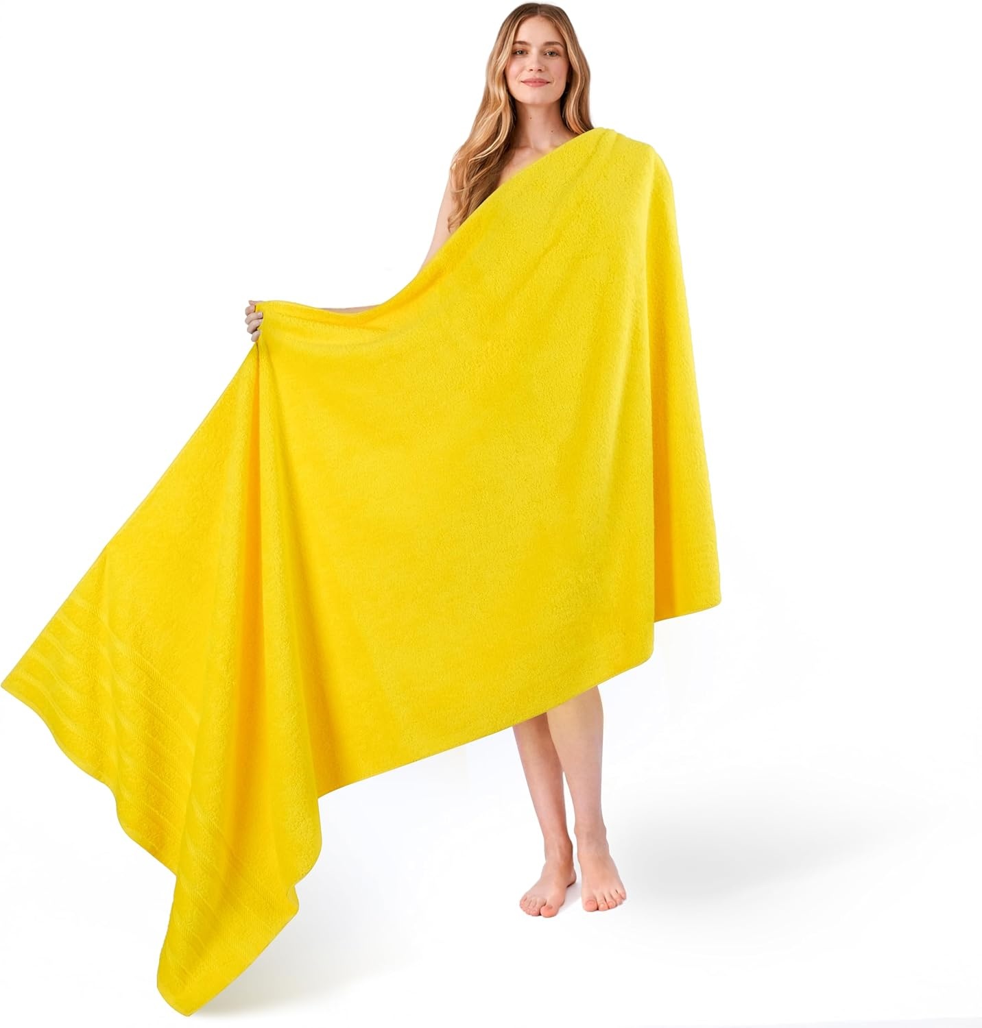 image:imageAmerican Soft Linen 100 Cotton Luxury Turkish Towels 4 PC Hand Towel Set Soft Absorbent Quick Dry OEKO Tex Standard 100 Certificated Durable Machine Washable Breathable Premium Hotel QualityLemon Yellow