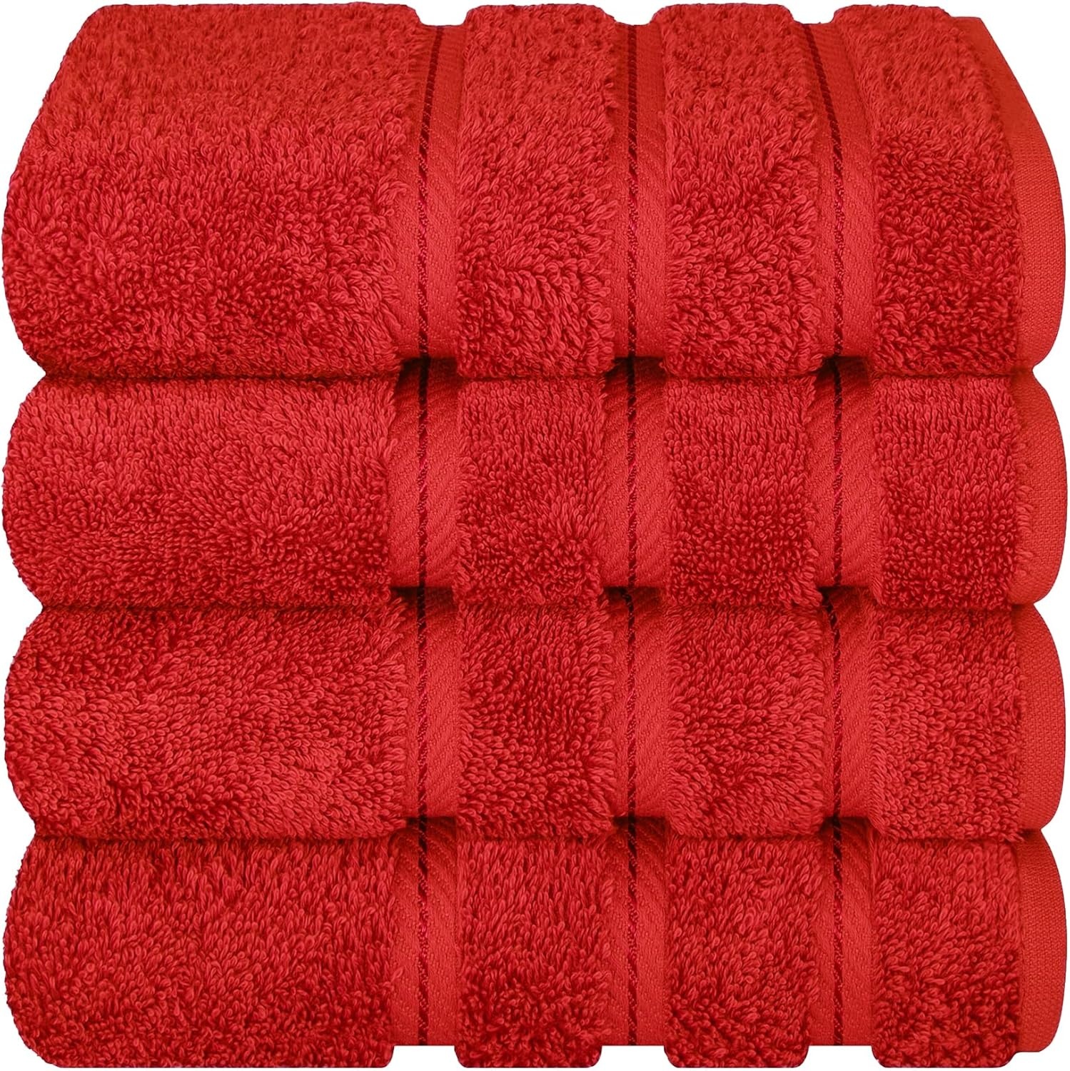 image:imageAmerican Soft Linen 100 Cotton Luxury Turkish Towels 4 PC Hand Towel Set Soft Absorbent Quick Dry OEKO Tex Standard 100 Certificated Durable Machine Washable Breathable Premium Hotel QualityRed