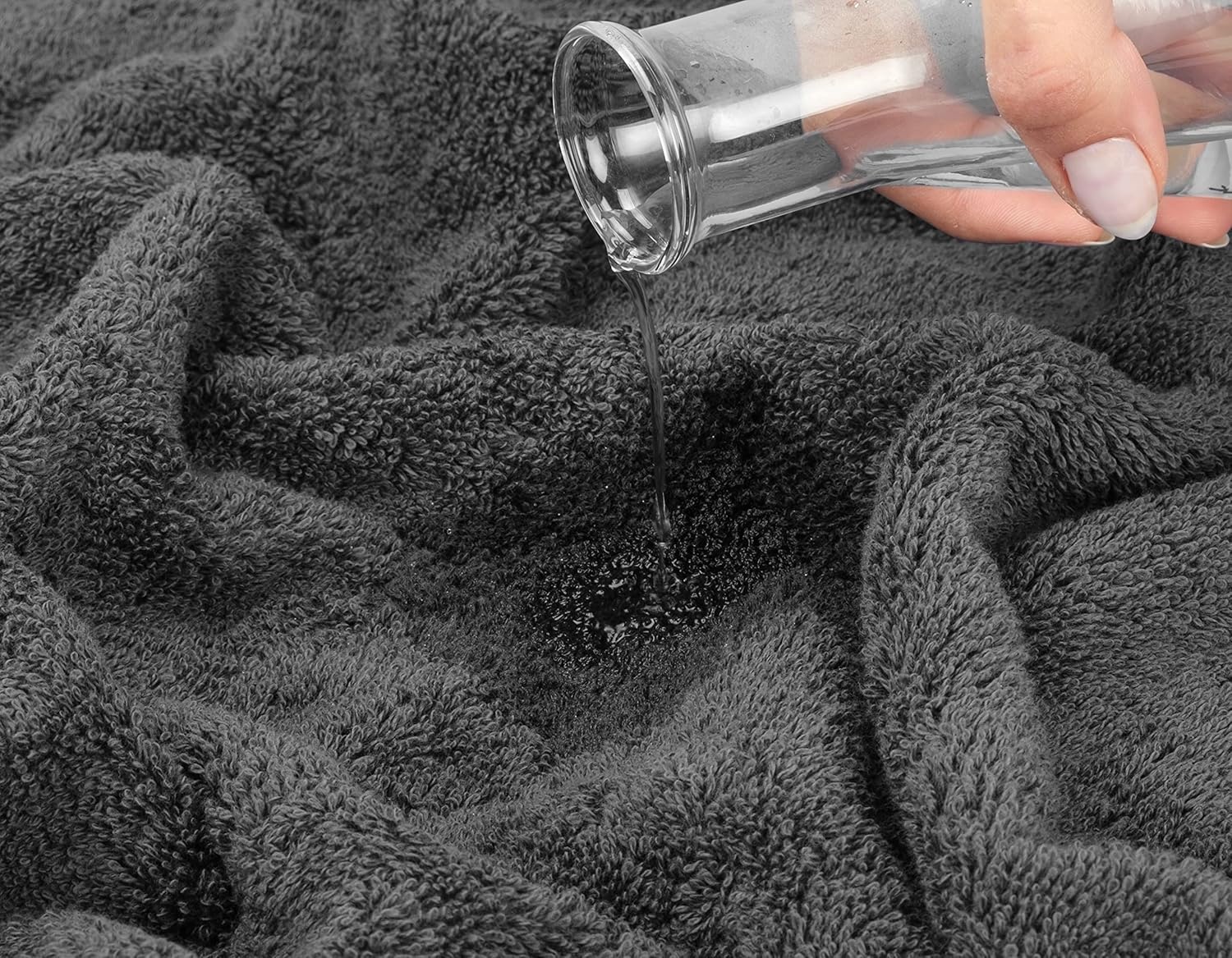 image:imageAmerican Soft Linen 100 Cotton Luxury Turkish Towels 4 PC Hand Towel Set Soft Absorbent Quick Dry OEKO Tex Standard 100 Certificated Durable Machine Washable Breathable Premium Hotel QualityDark Gray