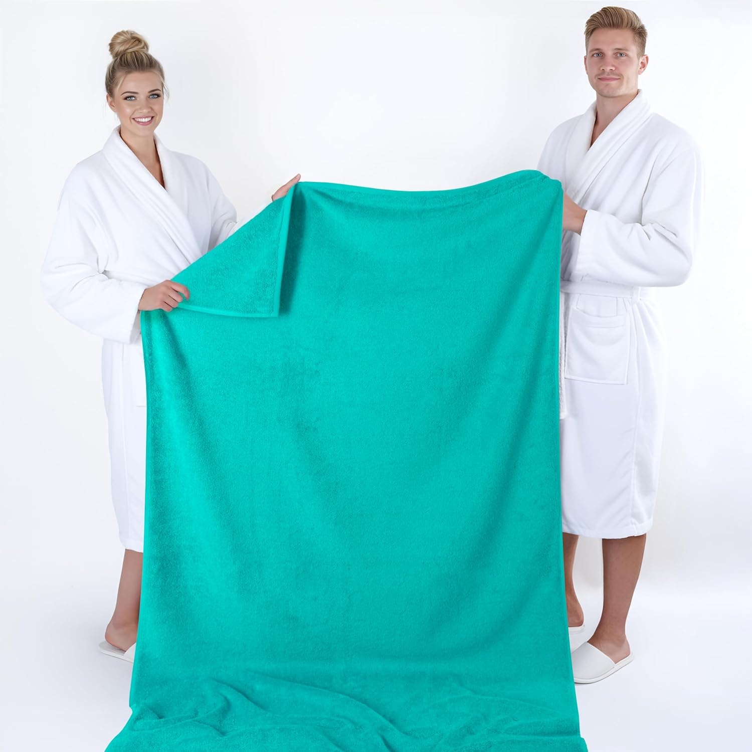 image:imageAmerican Soft Linen 100 Cotton Luxury Turkish Towels 4 PC Hand Towel Set Soft Absorbent Quick Dry OEKO Tex Standard 100 Certificated Durable Machine Washable Breathable Premium Hotel QualityTurquoise Blue