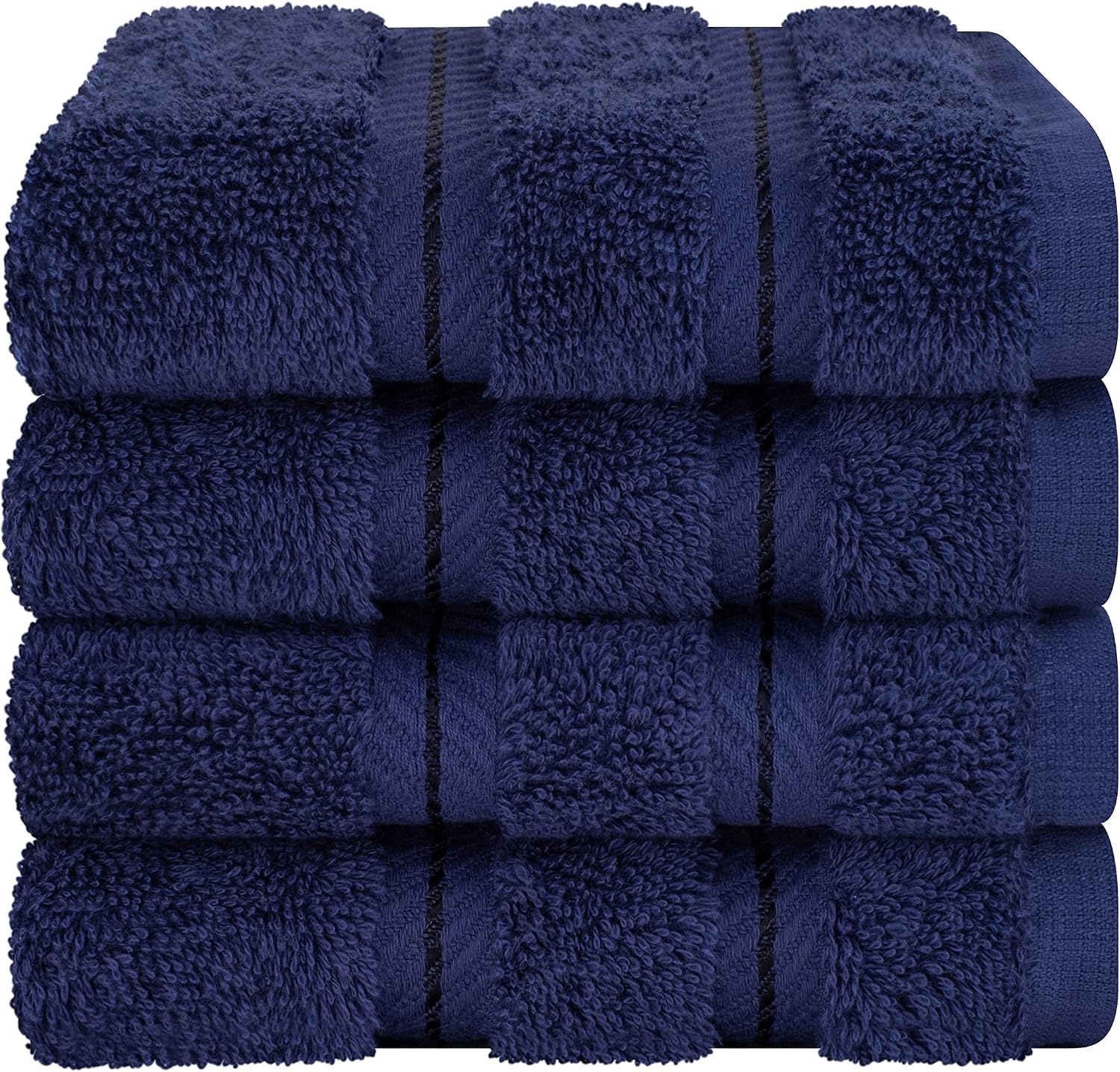 image:imageAmerican Soft Linen 100 Cotton Luxury Turkish Towels 4 PC Hand Towel Set Soft Absorbent Quick Dry OEKO Tex Standard 100 Certificated Durable Machine Washable Breathable Premium Hotel QualityNavy Blue