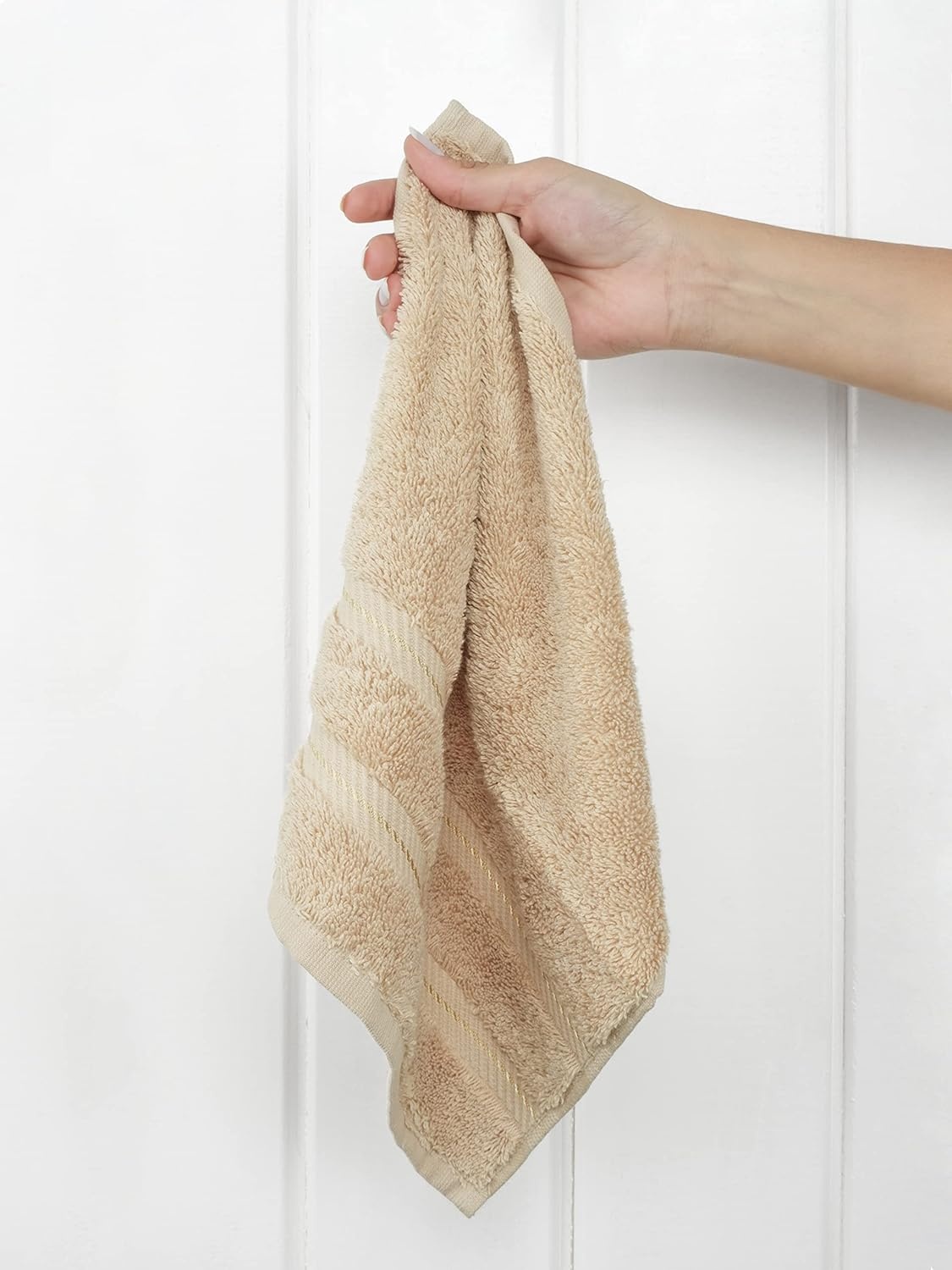image:imageAmerican Soft Linen 100 Cotton Luxury Turkish Towels 4 PC Hand Towel Set Soft Absorbent Quick Dry OEKO Tex Standard 100 Certificated Durable Machine Washable Breathable Premium Hotel QualityBeige
