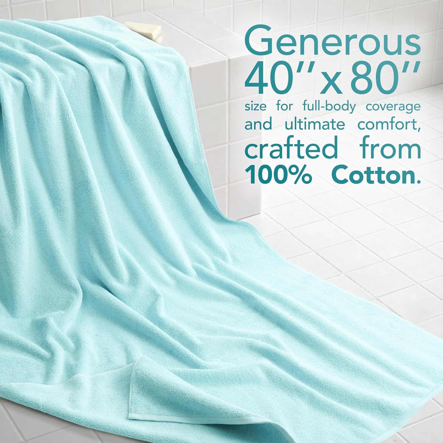 image:imageAmerican Soft Linen 100 Cotton Luxury Turkish Towels 4 PC Hand Towel Set Soft Absorbent Quick Dry OEKO Tex Standard 100 Certificated Durable Machine Washable Breathable Premium Hotel QualityDuck Egg Blue