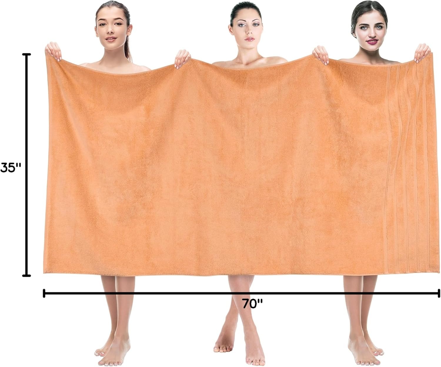 image:imageAmerican Soft Linen 100 Cotton Luxury Turkish Towels 4 PC Hand Towel Set Soft Absorbent Quick Dry OEKO Tex Standard 100 Certificated Durable Machine Washable Breathable Premium Hotel QualityMalibu Peach