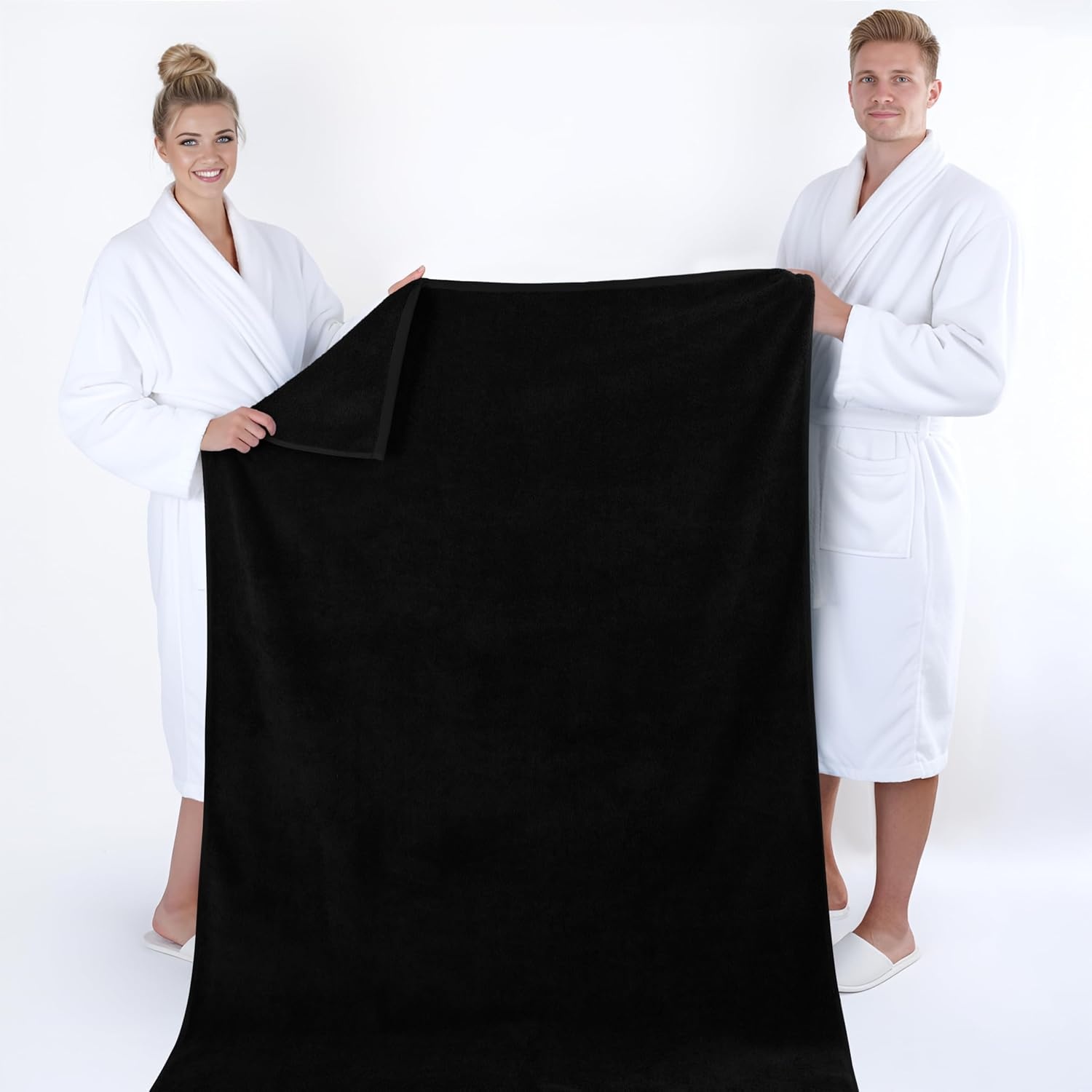 image:imageAmerican Soft Linen 100 Cotton Luxury Turkish Towels 4 PC Hand Towel Set Soft Absorbent Quick Dry OEKO Tex Standard 100 Certificated Durable Machine Washable Breathable Premium Hotel QualityBlack